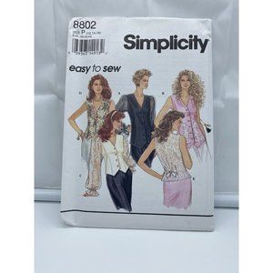 Simplicity Sewing Pattern 8802 Misses Blouse Or Vest Size 12 14 16 in Two Length
